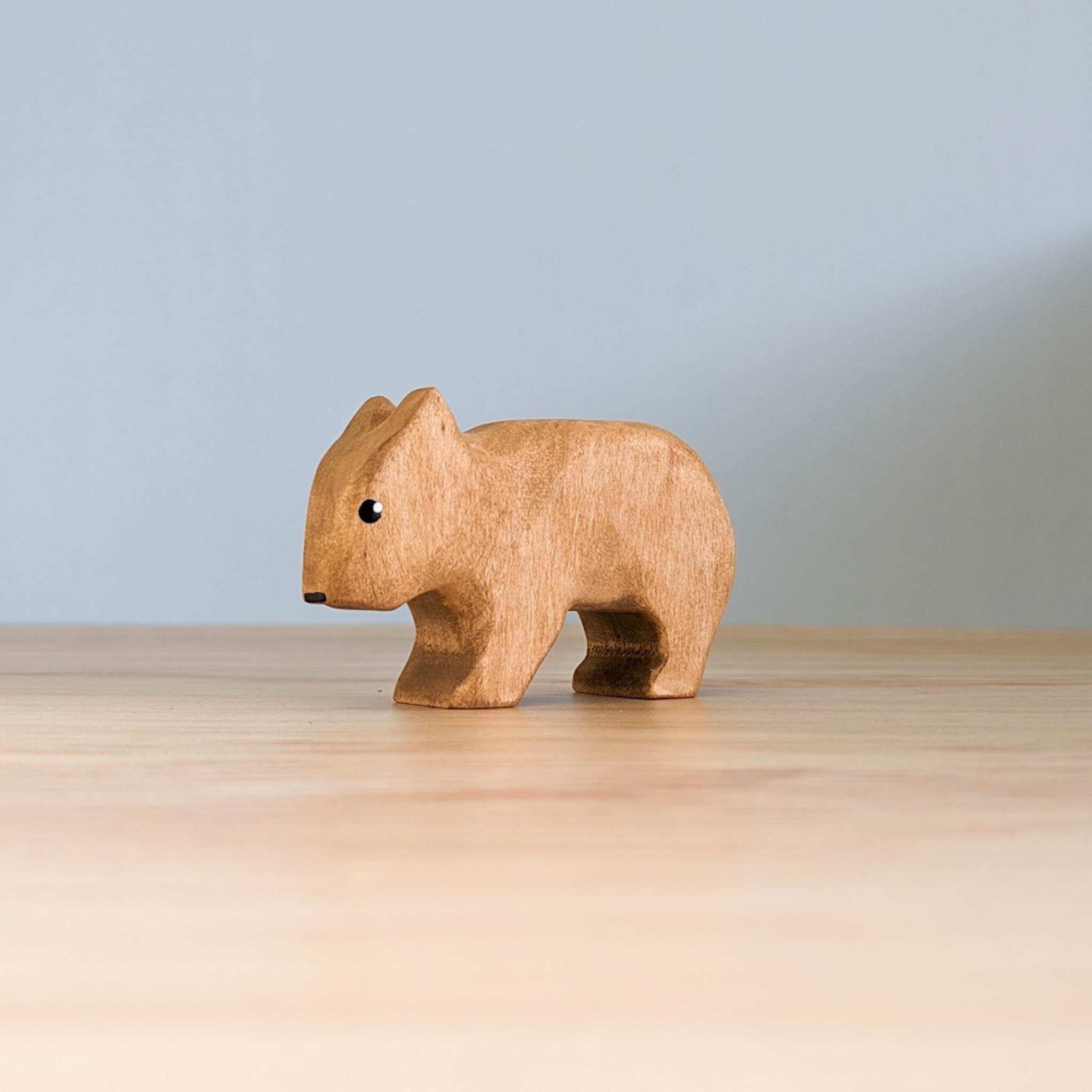Wombat Carving — Handcrafted Timber Sculpture (2x)