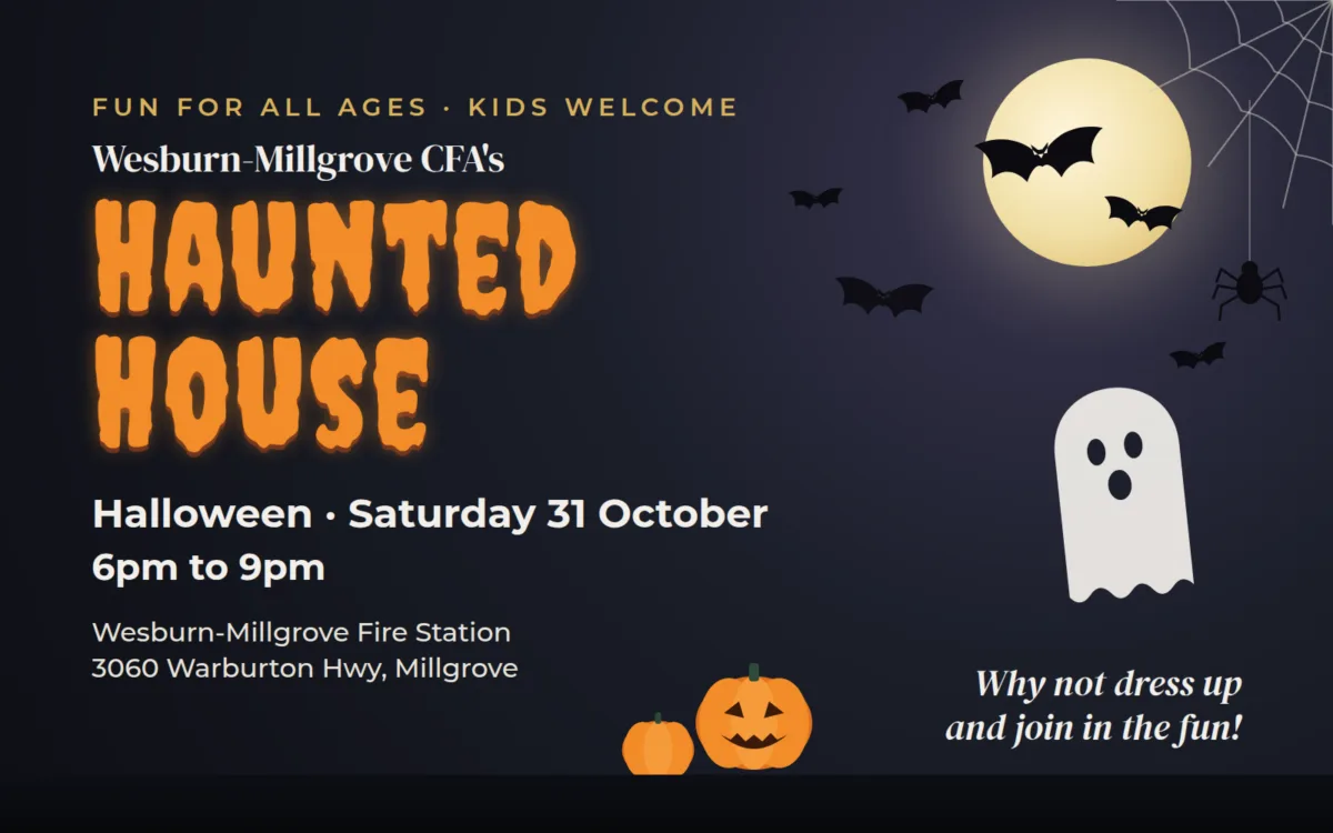 Wesburn-Millgrove CFA Haunted House, Halloween, Saturday 31 October, 6pm to 9pm, Wesburn-Millgrove Fire Station, Millgrove